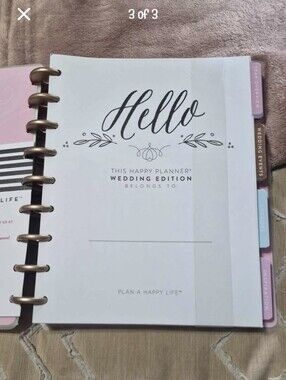 The Happy Planner Wedding Edition - White with Pink & Gold Accents